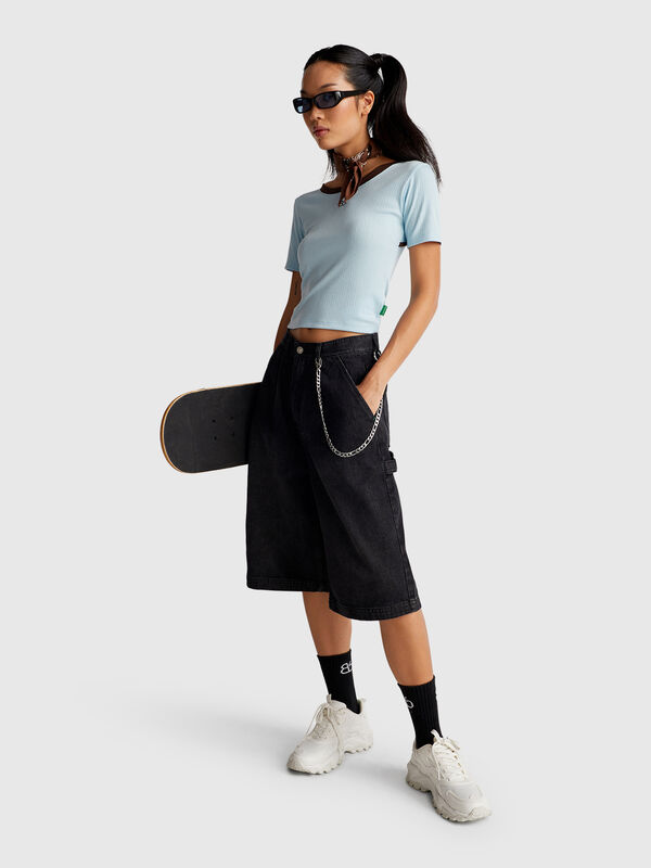 Bermudas vaqueras hasta la rodilla Mujer
