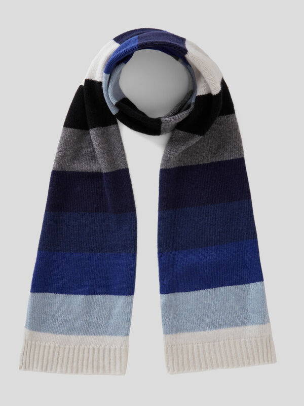 Striped scarf in recycled wool blend Junior Boy
