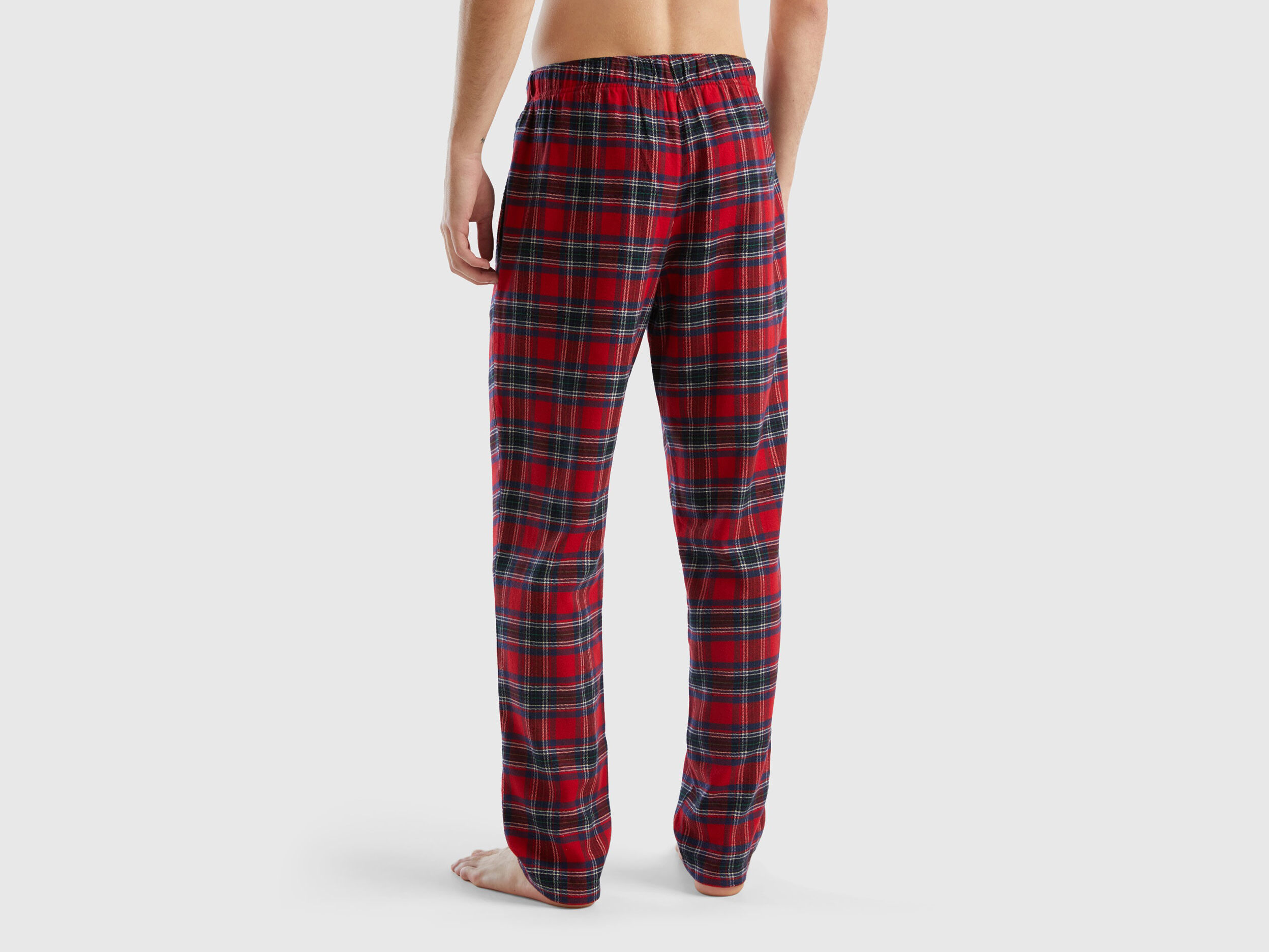Red and blue tartan trousers Red Benetton