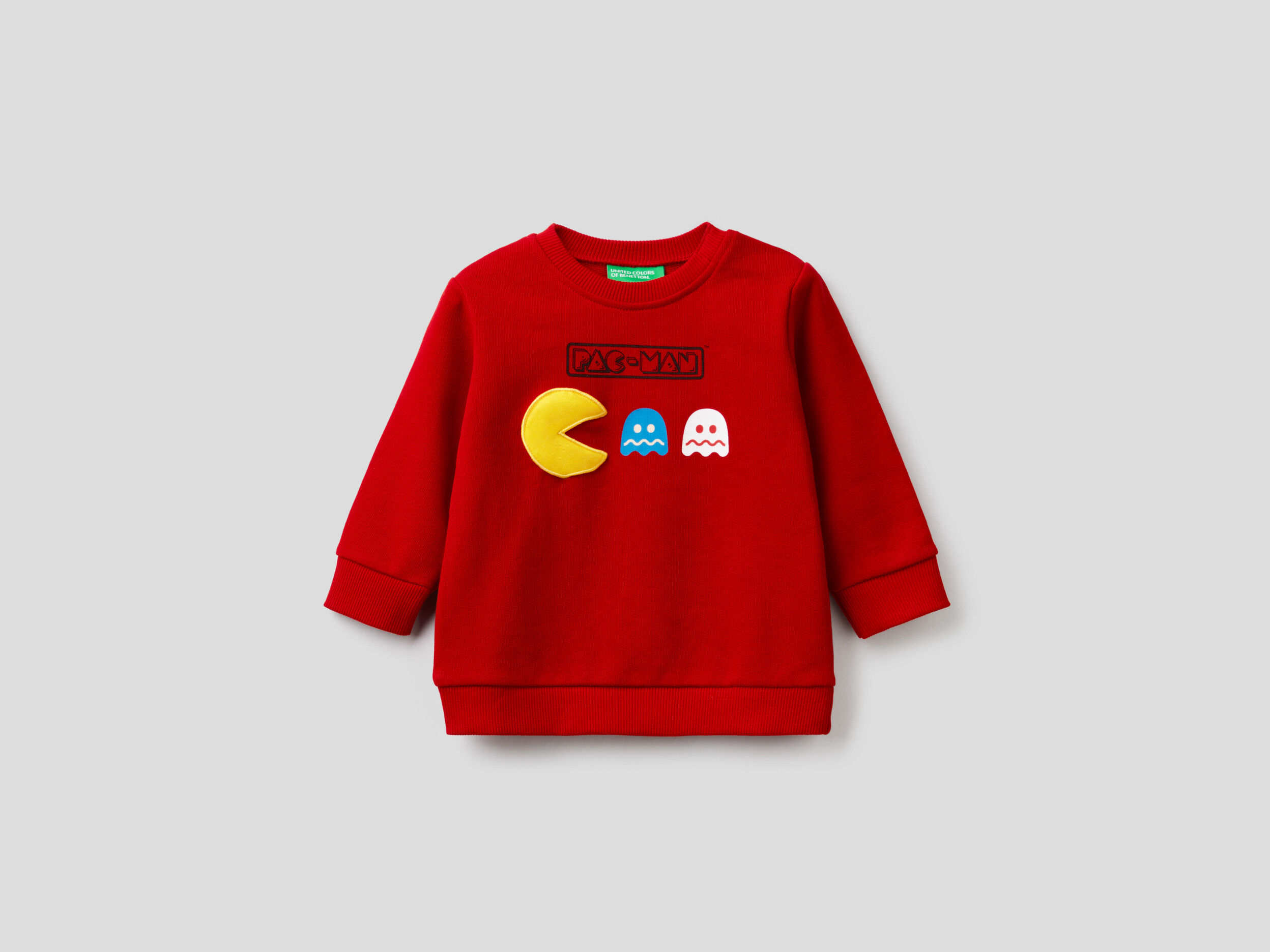 Pac Man sweatshirt with audio applique Red Benetton