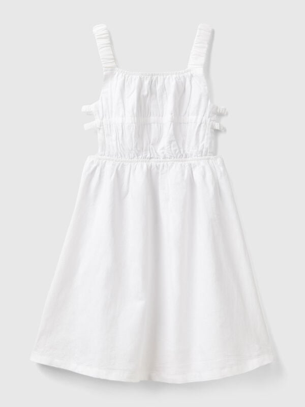 Strappy dress in linen blend Junior Girl