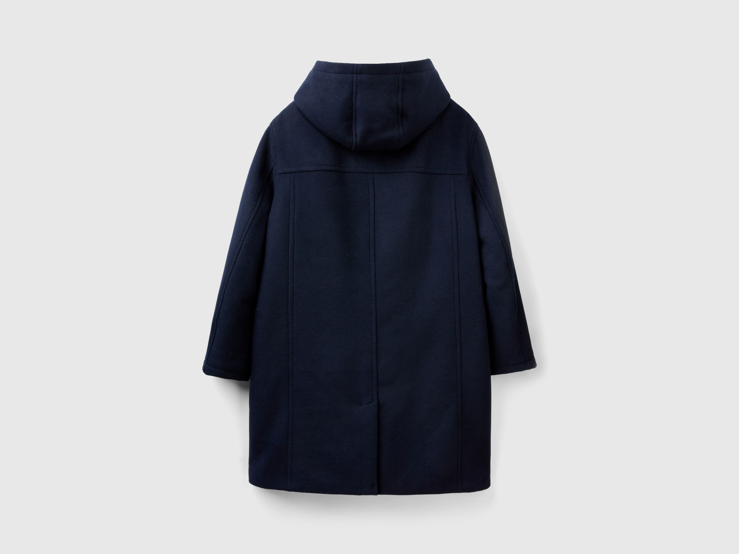 Wool blend duffle coat - Dark Blue | Benetton