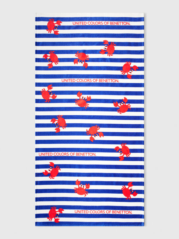 Striped beach towel with crabs Junior Boy