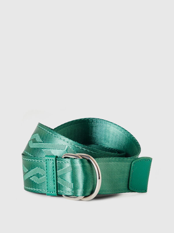 Cinturón verde con anilla doble Mujer