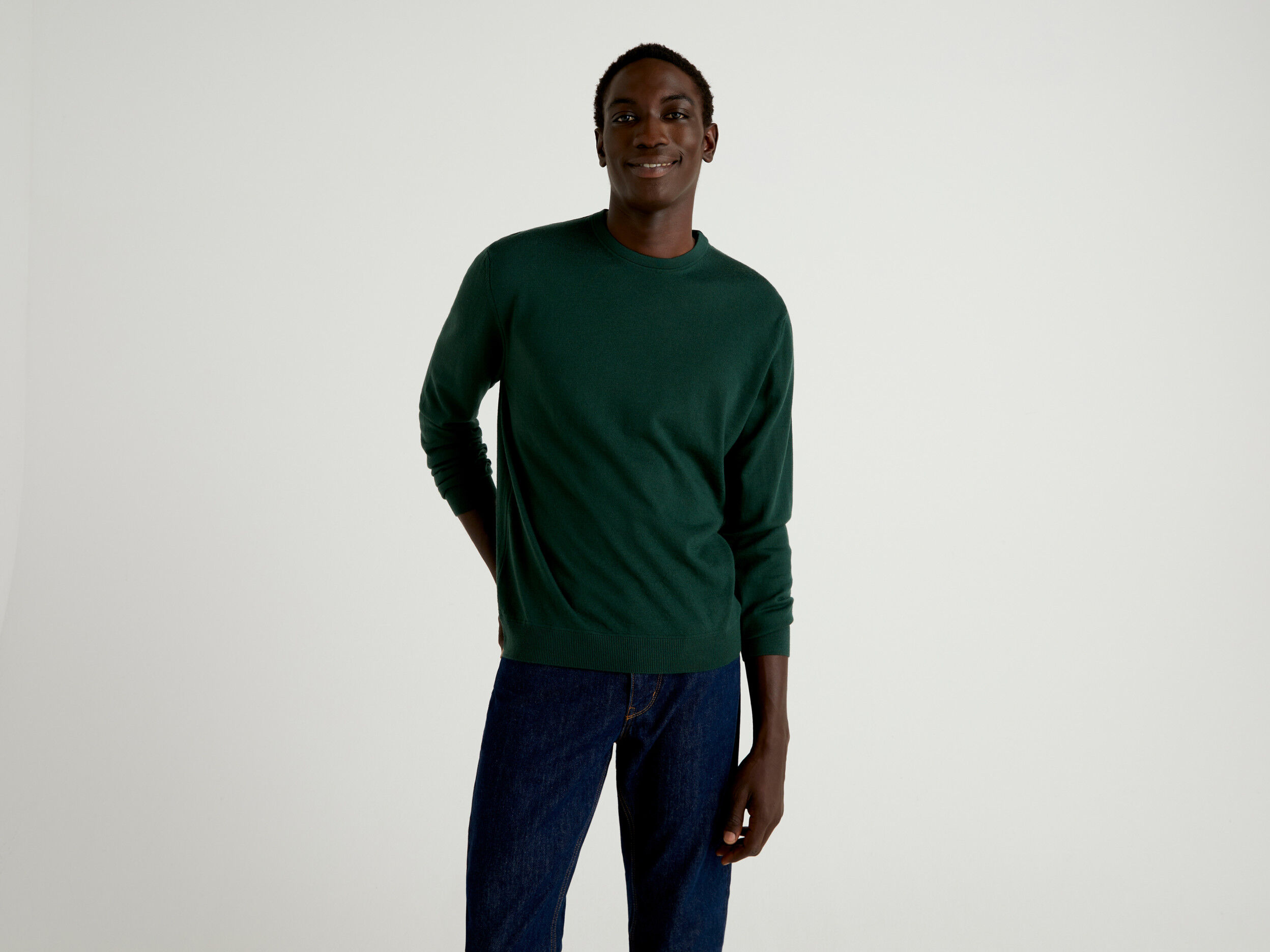 Bottle green shop crew neck jumper