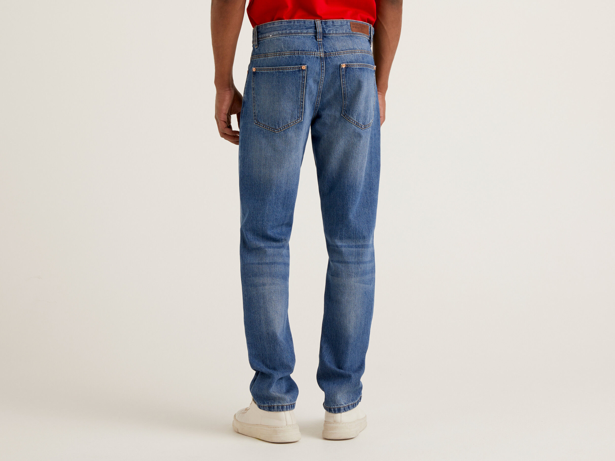 Straight leg 100 cotton jeans