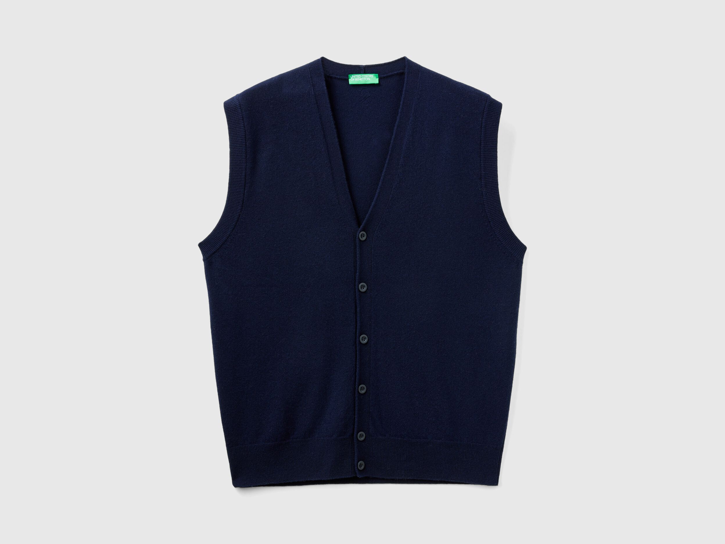 V Neck Merino Wool Sweater Men 2024 Benetton