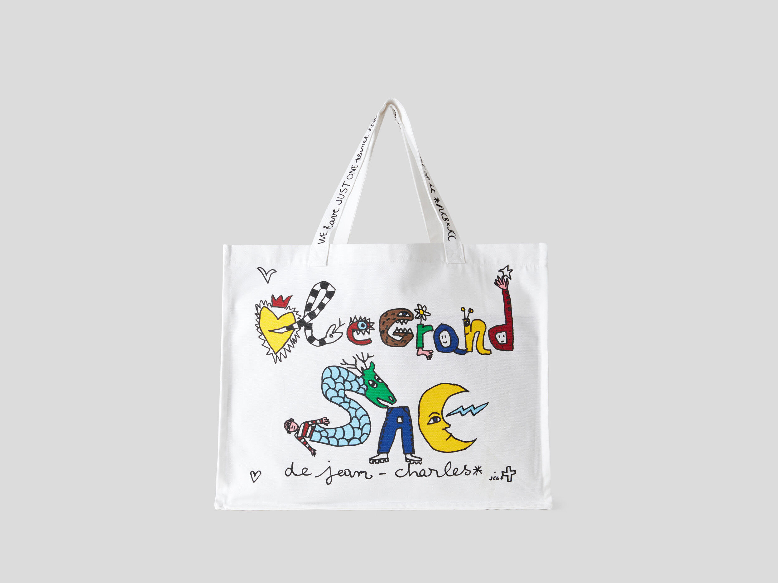 JCCxUCB shopping bag with prints White Benetton