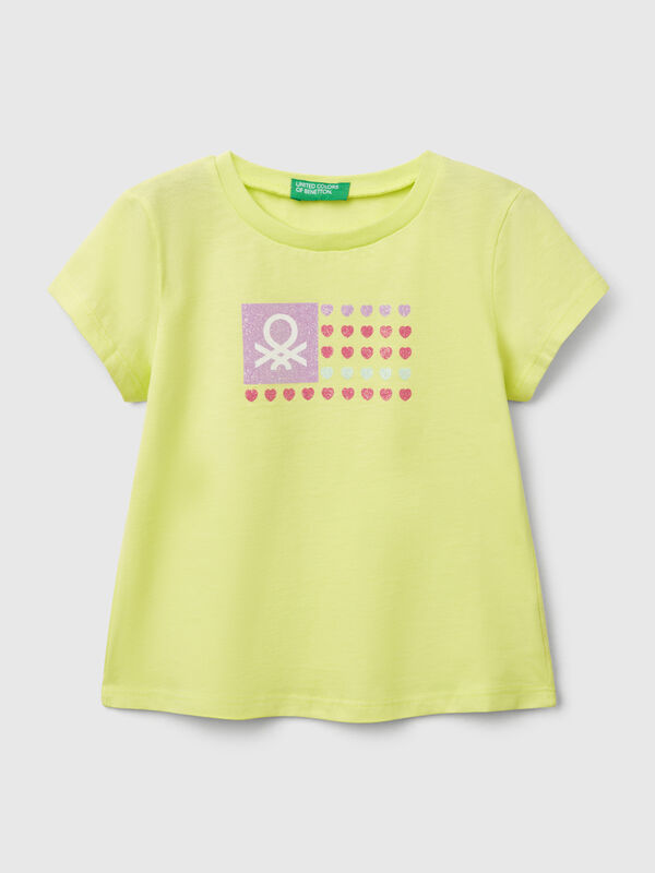 Camiseta con estampado de purpurina Niña