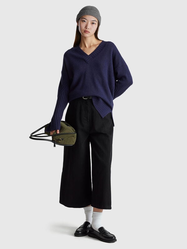 Su&eacute;ter extragrande de mezcla de lana Mujer