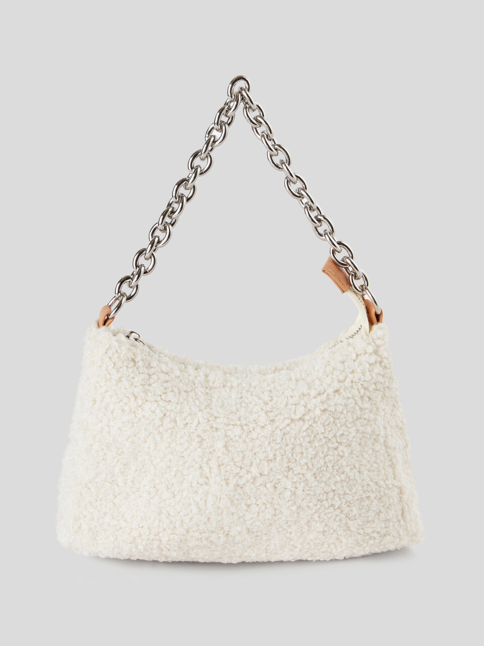 Teddy bear look handbag - Creamy White | Benetton