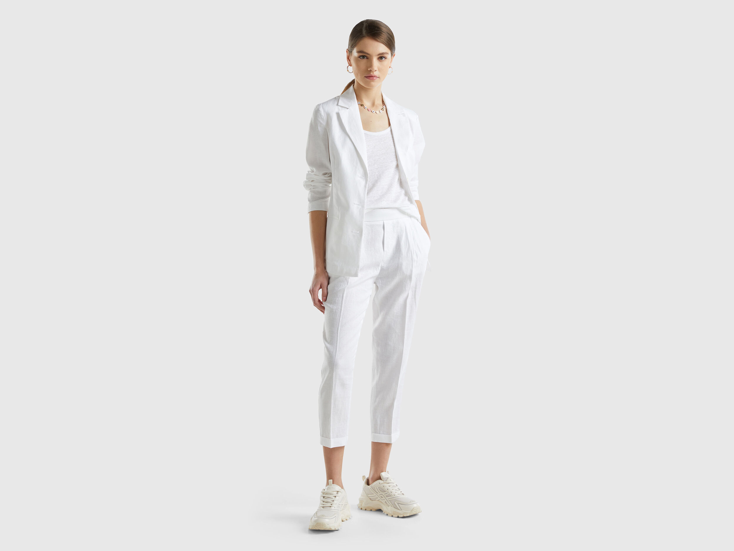Pantaloni in lino benetton clearance