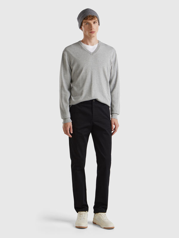 Chinos slim fit de algodón elástico Hombre