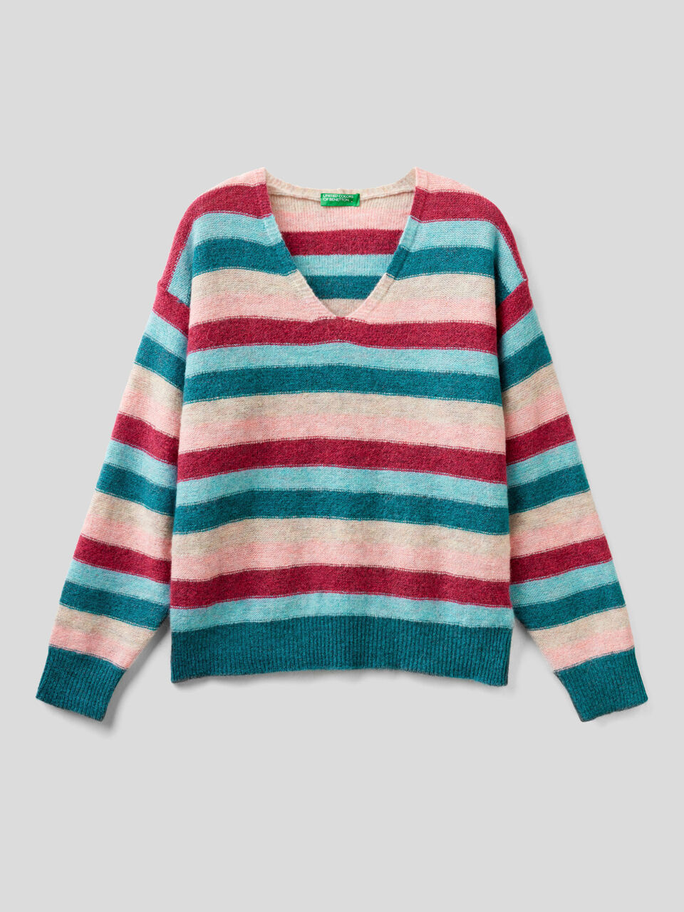 V-neck sweater in wool blend image number 1
