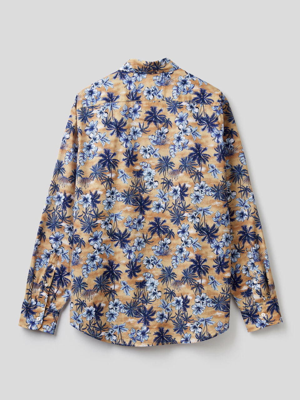 100% cotton shirt with botanical print image number 2