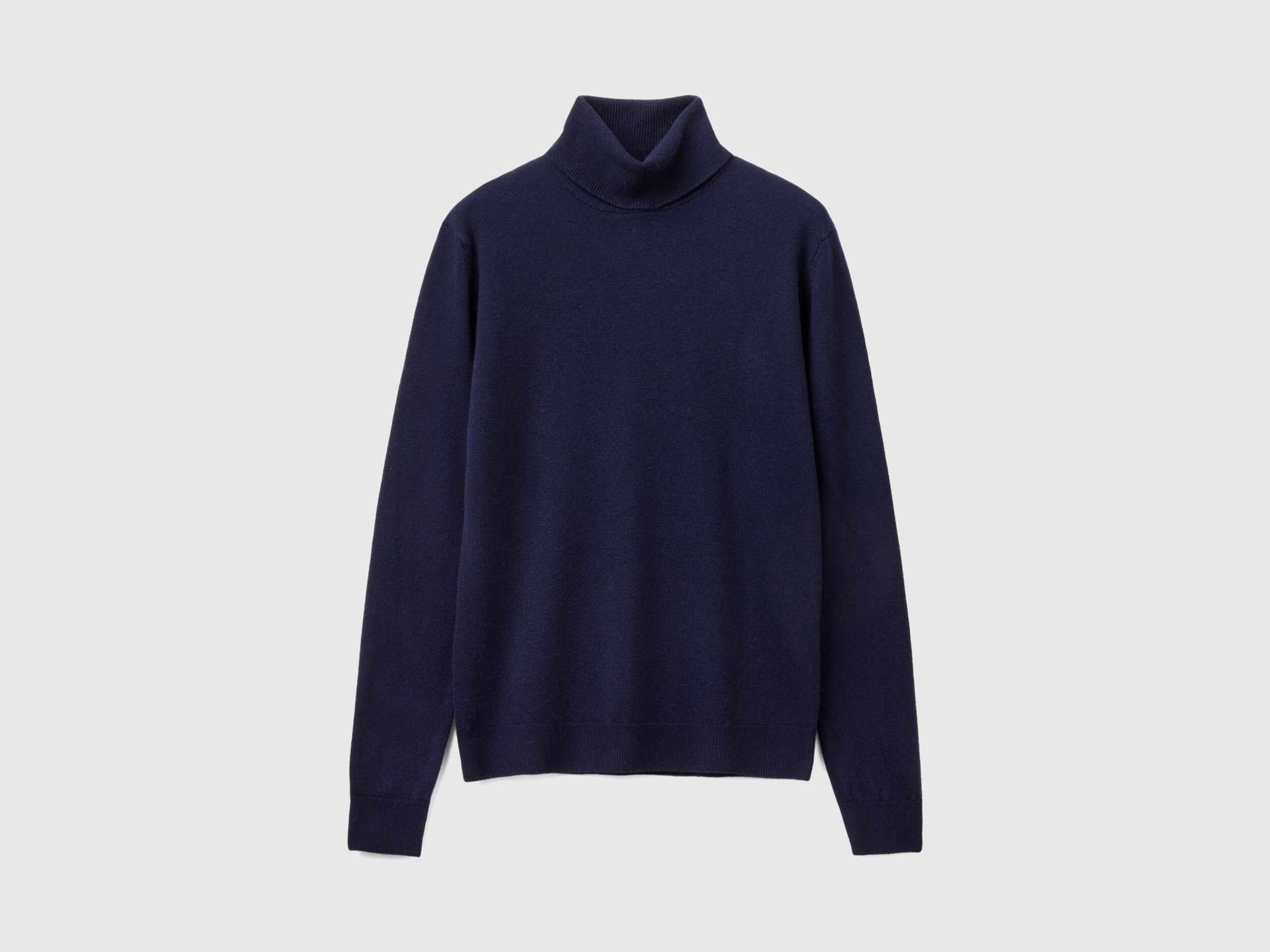 Dark blue turtleneck sweater in pure Merino wool Dark Blue Benetton