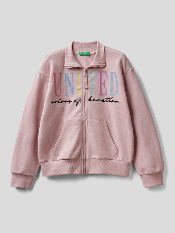 100% cotton sweatshirt with zip Junior Girl