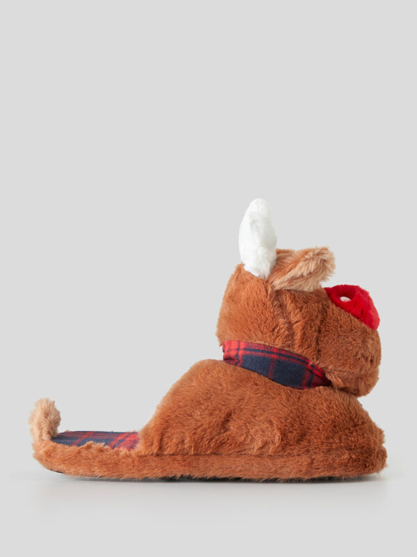 Reindeer slippers in faux fur Junior Boy