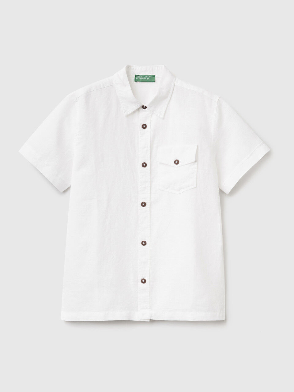 Short sleeve shirt in linen blend