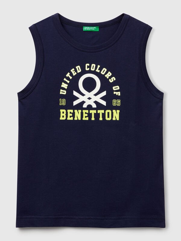 Tank top in 100% organic cotton with logo Junior Boy