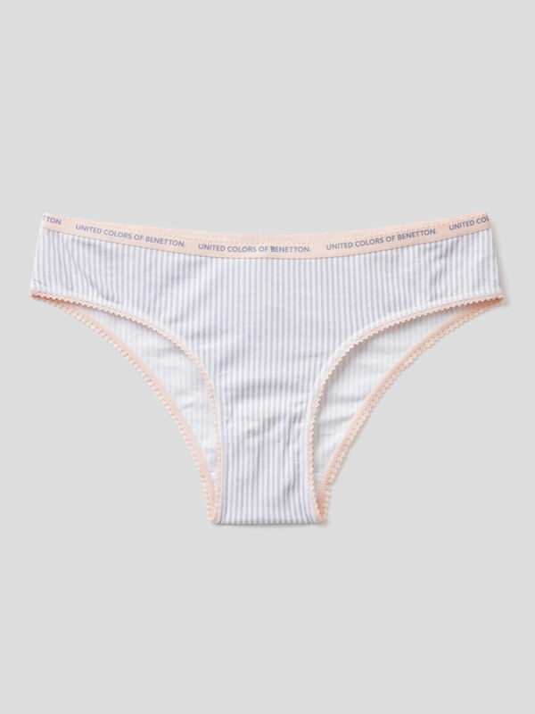Buy Victoria's Secret Pink Stripes Ribbed Stretch Cotton Hipster Knickers  from Next Ireland