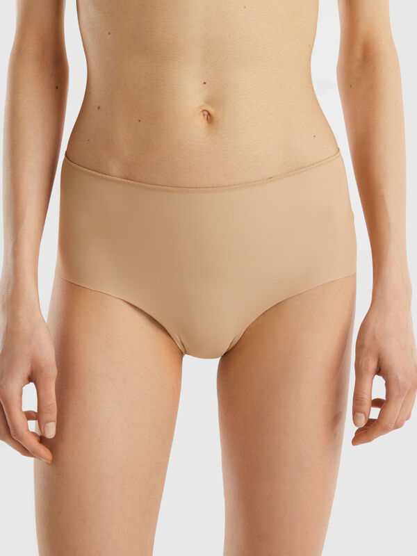 BeMe NYC Women's Rough & Tumble Lace French Knickers Small Really Nude 
