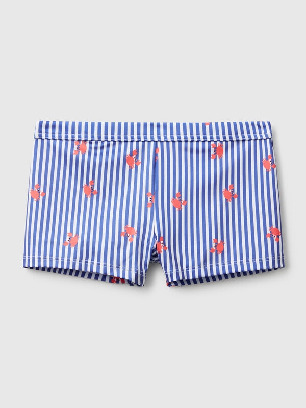 Striped swim trunks with crabs Junior Boy