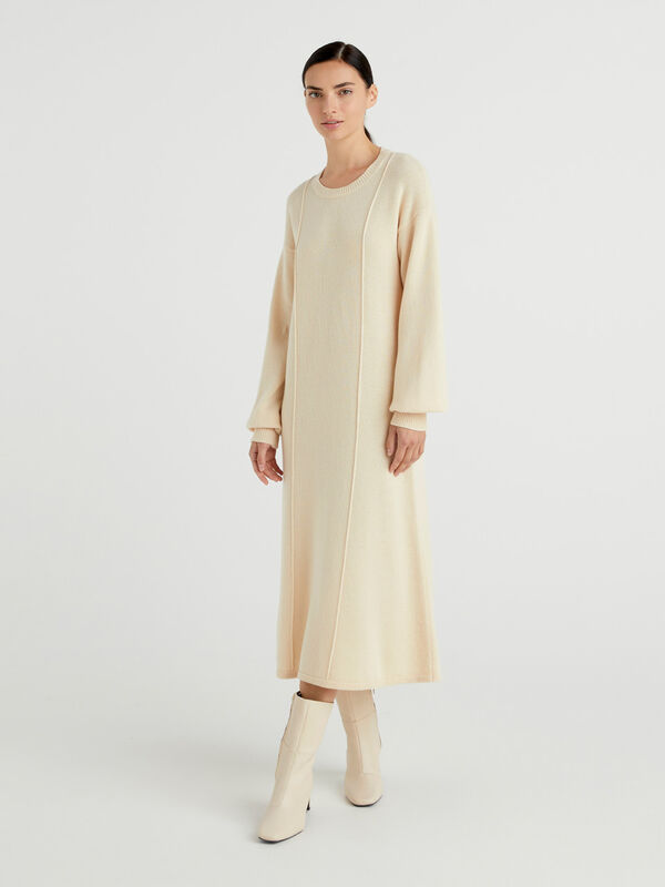 Midi knit dress in wool blend Women