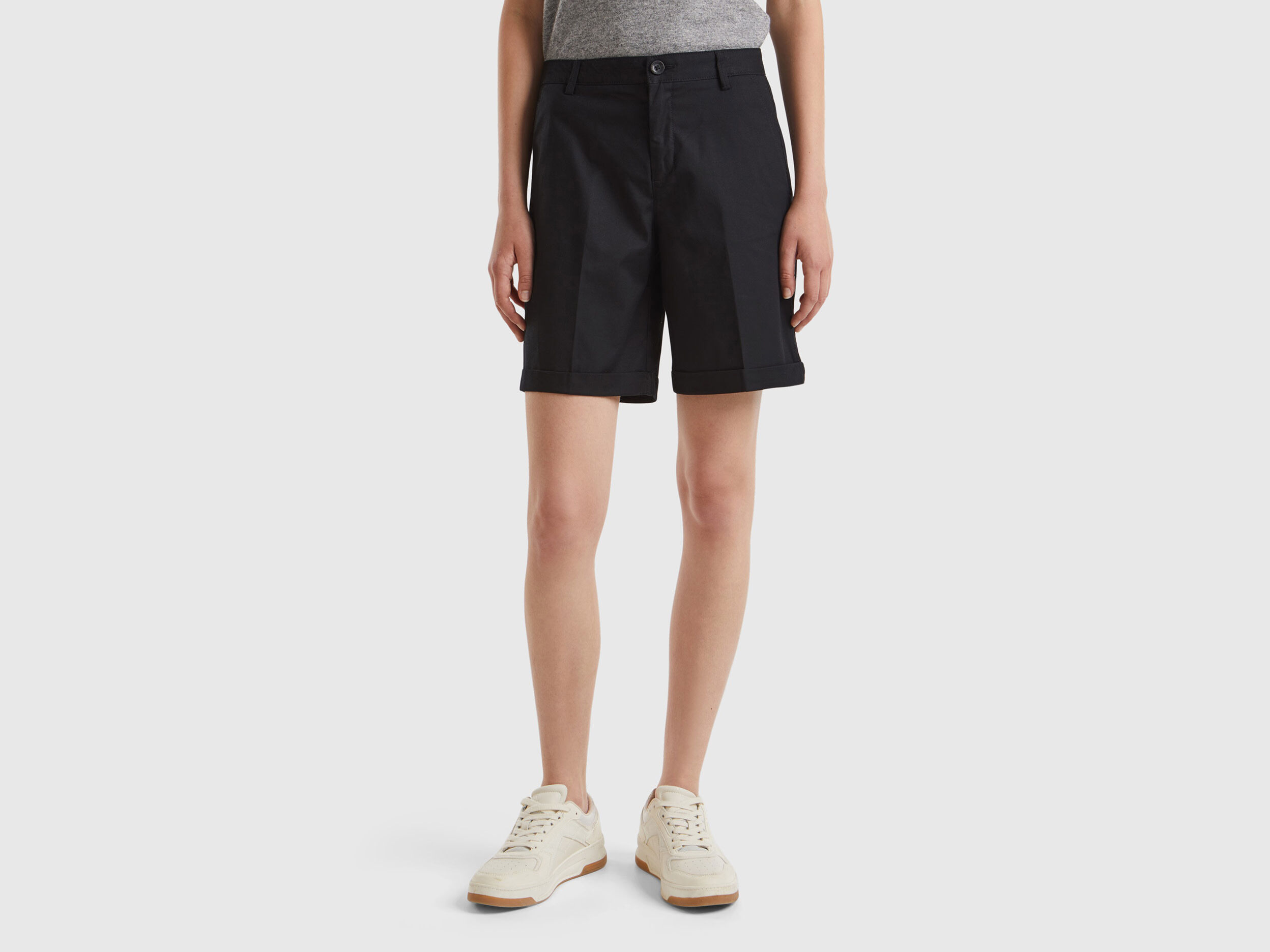 Bermudas in stretch cotton Black Benetton