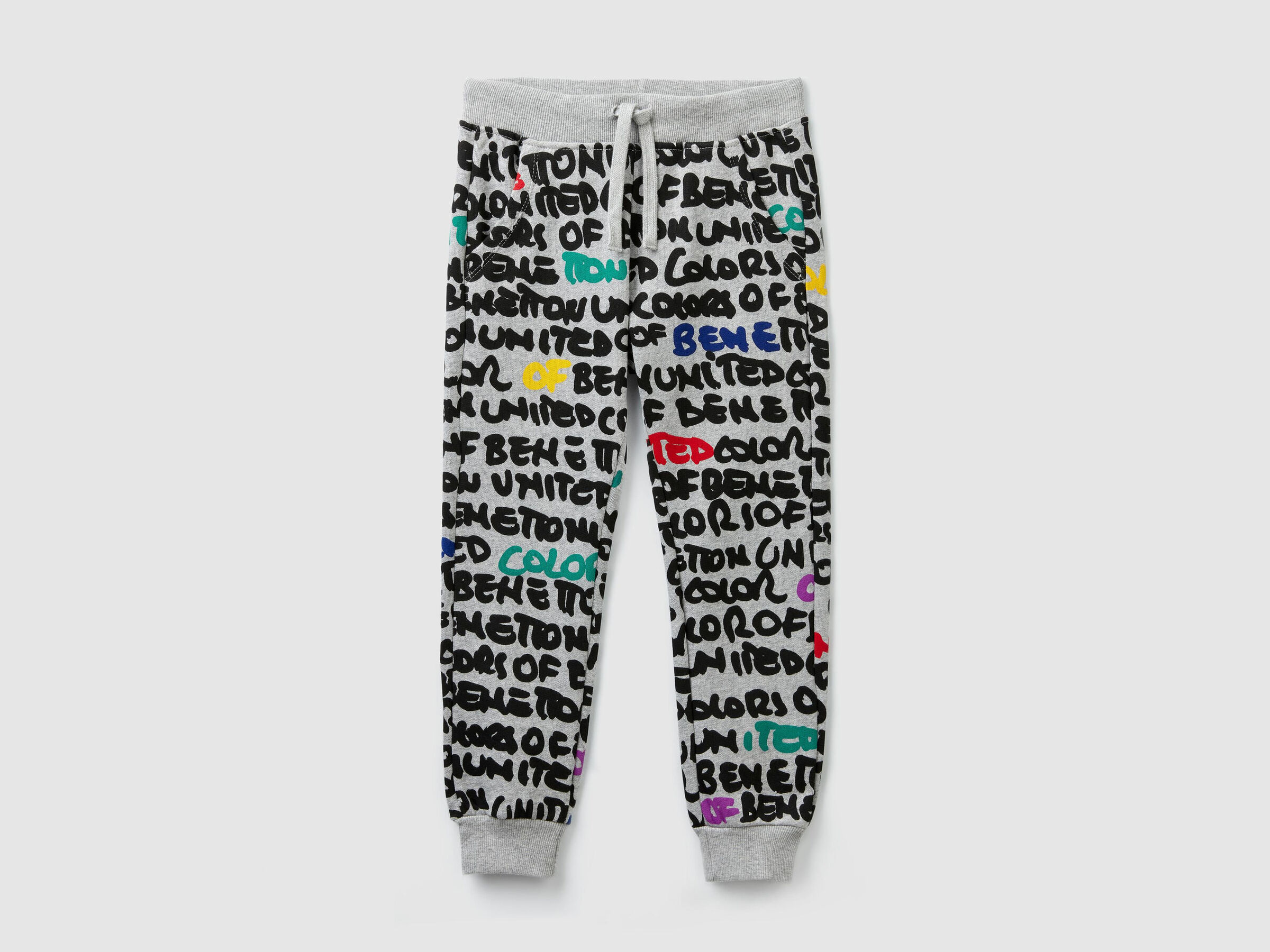 sweatpants with writing on the crotch