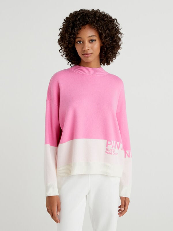 BenettonxPantone™ pink turtleneck sweater Women