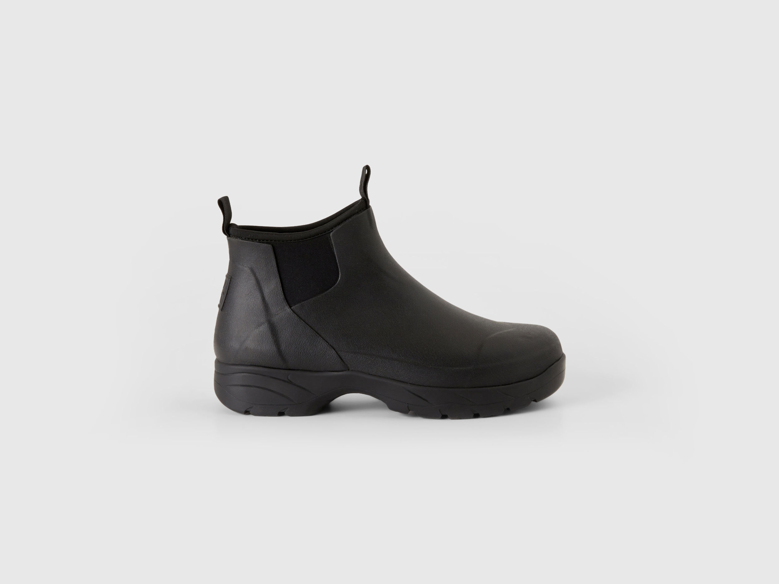 Black rubber ankle boots discount