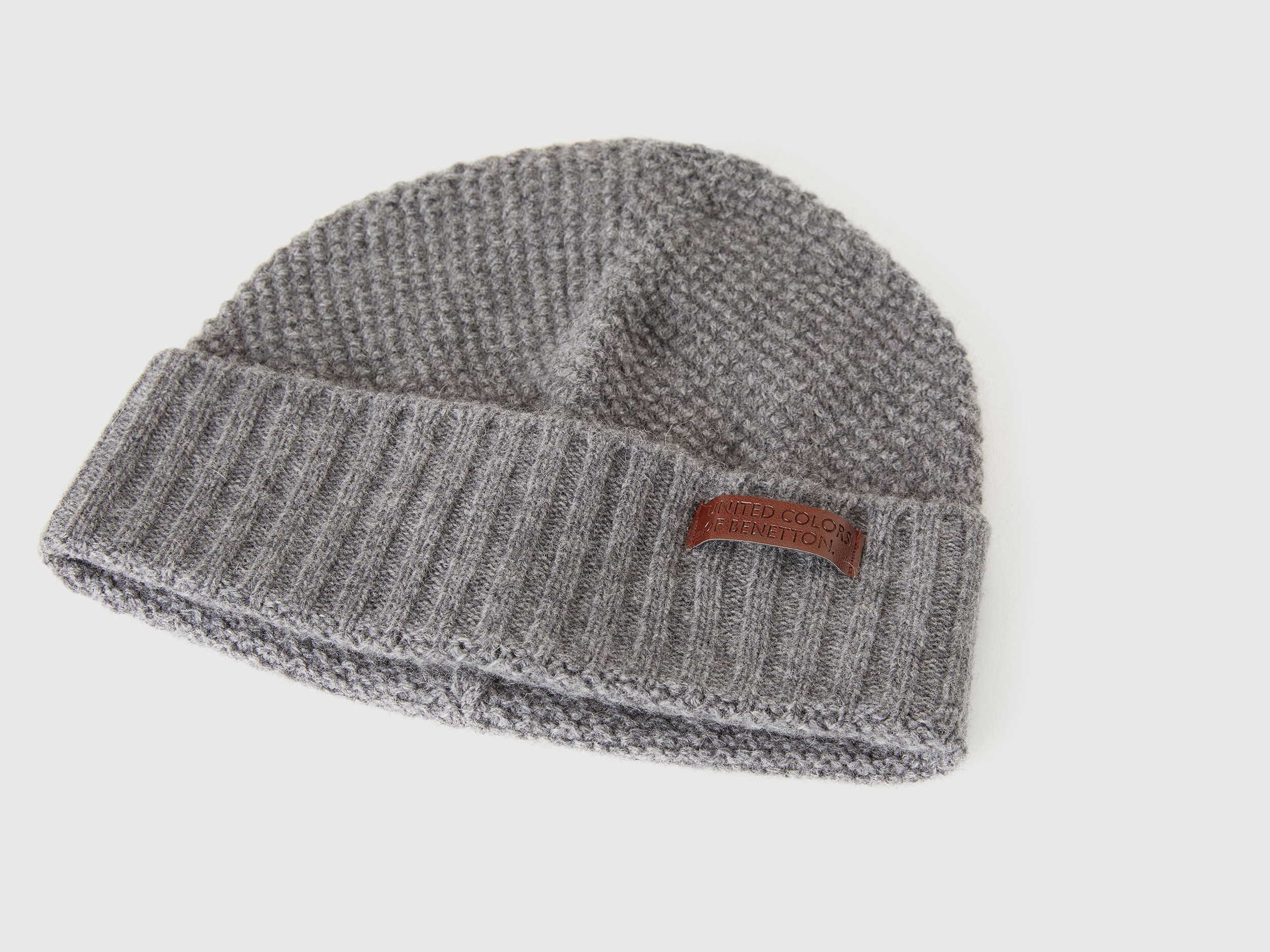 商品画像：Gray Knitted Hat Chunky Beanie Giant Hat Chunky Knit Hat 1