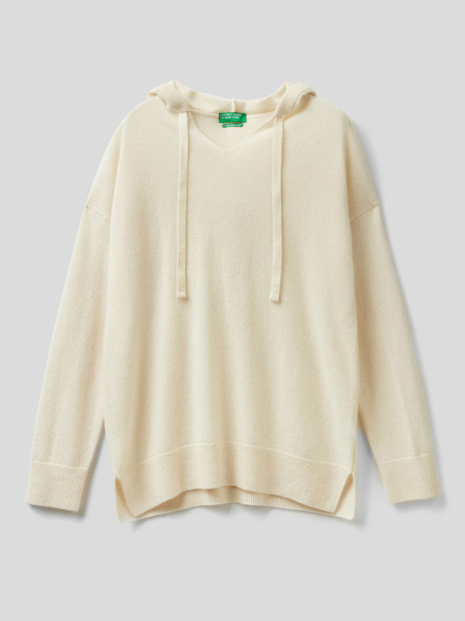 Pure cashmere sweater with hood image number 1