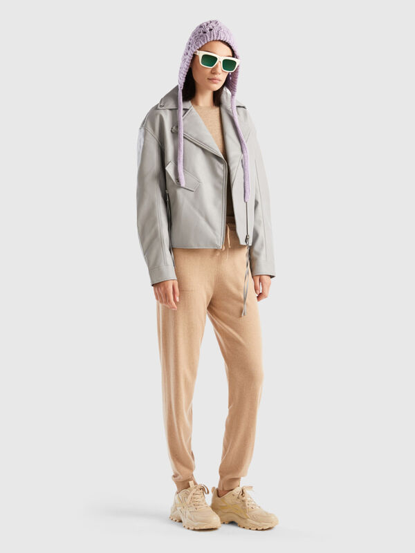 Camel sporty trousers in cashmere blend Women