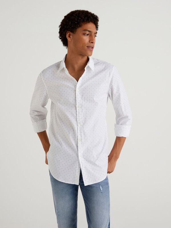 Slim fit micro patterned shirt Men