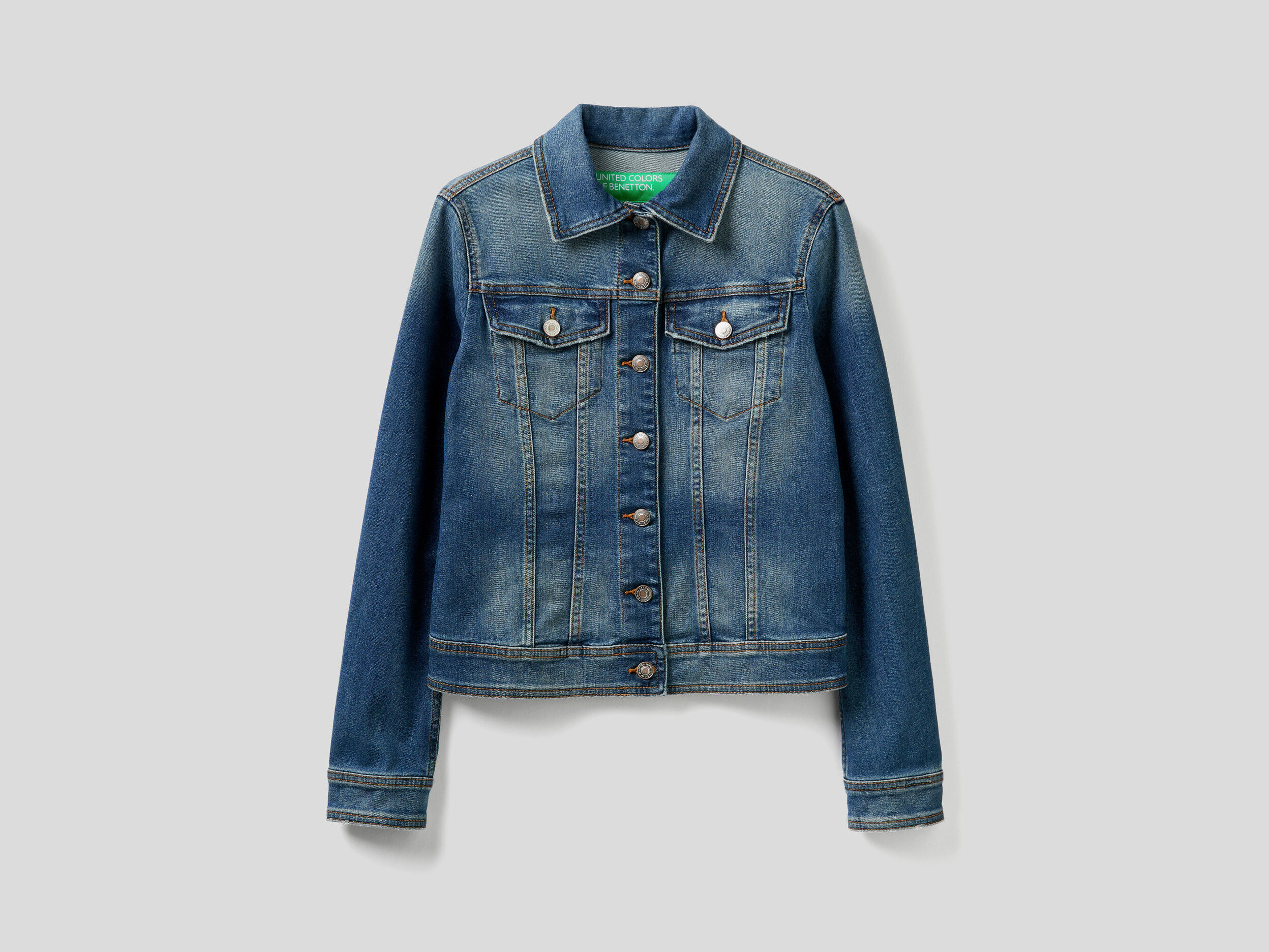 Waisted denim jacket Blue Benetton