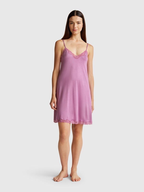 Camisón con detalles de encaje Mujer