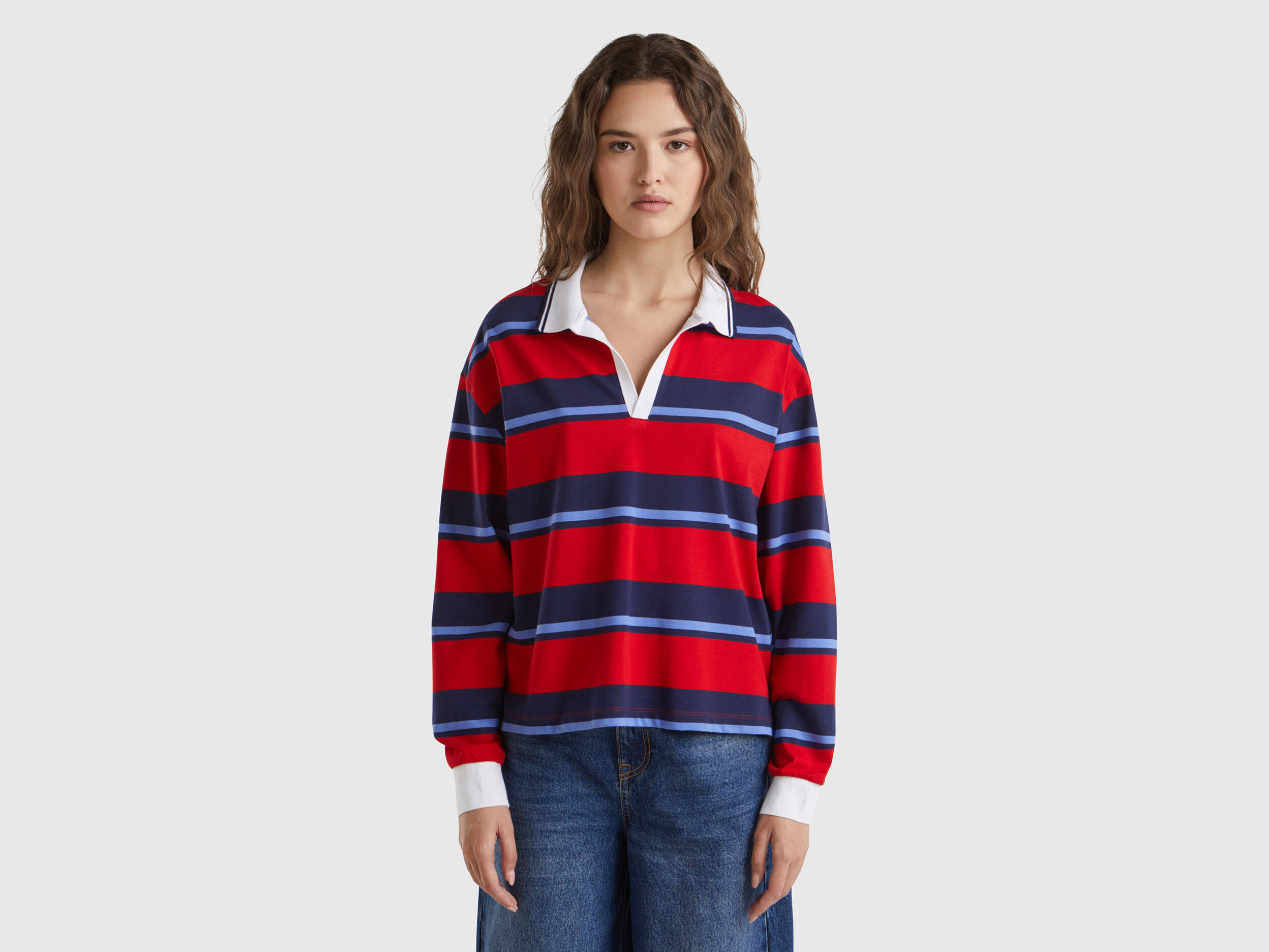 Women's striped polo shirt cheap