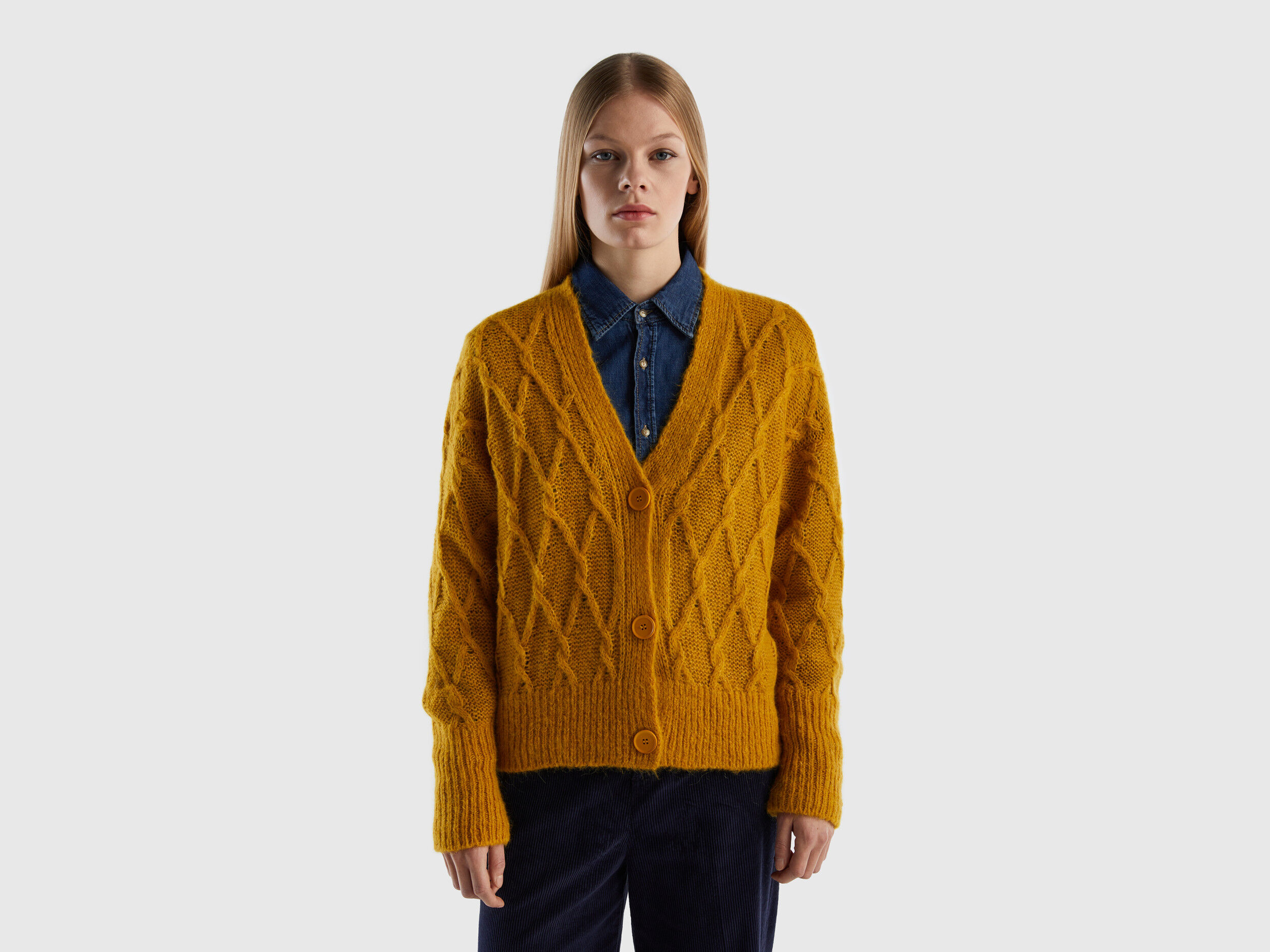 Mustard yellow 2025 lace cardigan