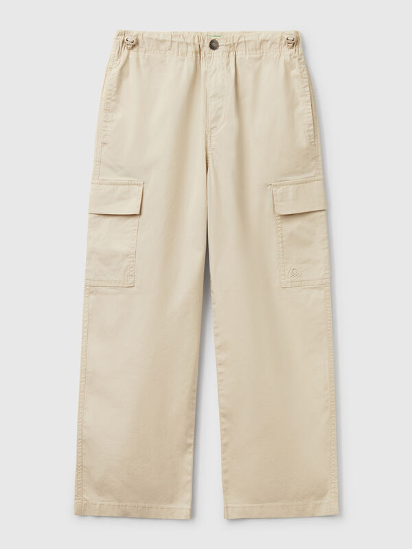 Pantalón paracaídas de algodón elástico Niño