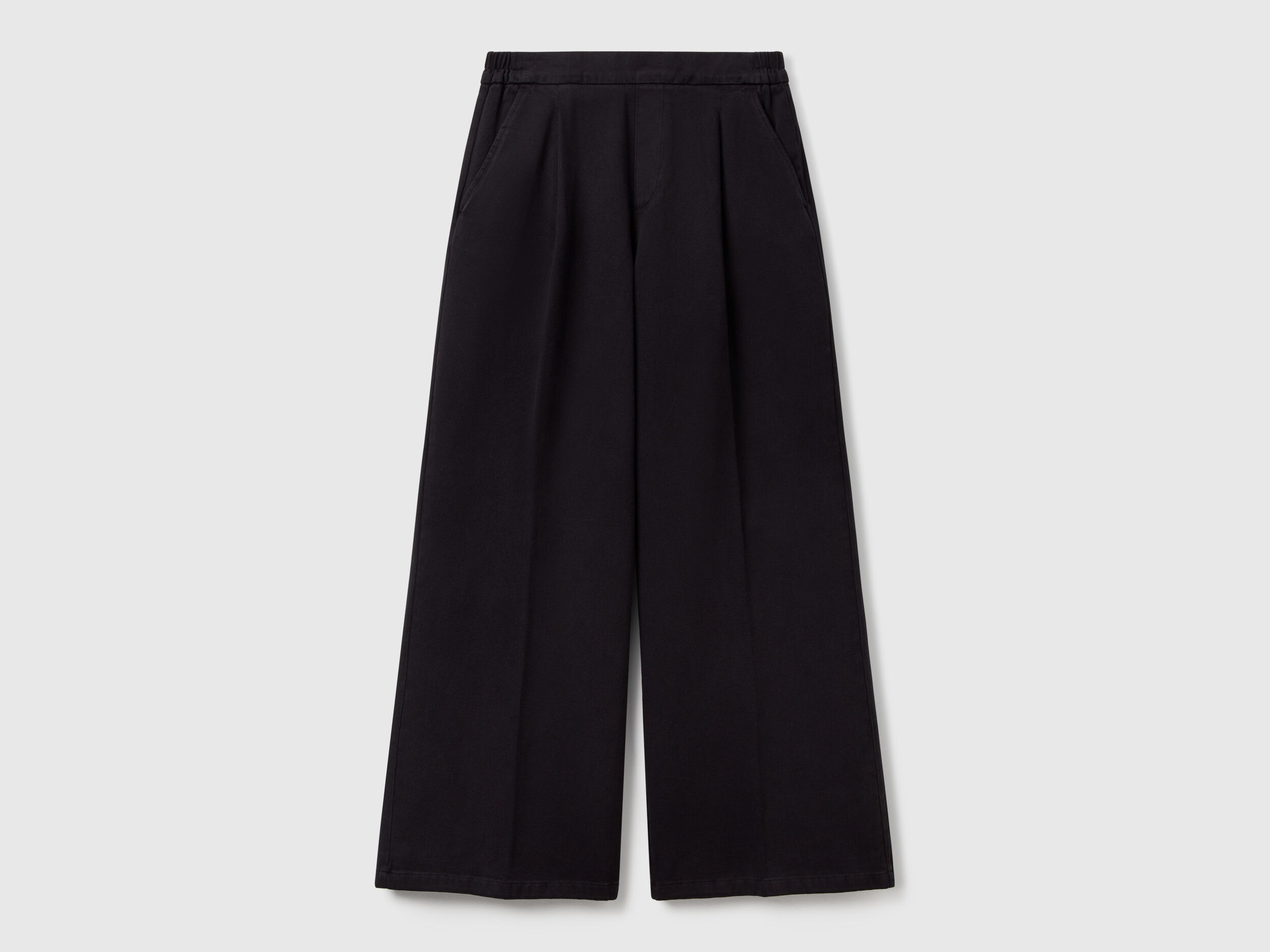High-waisted palazzo trousers - Black | Benetton