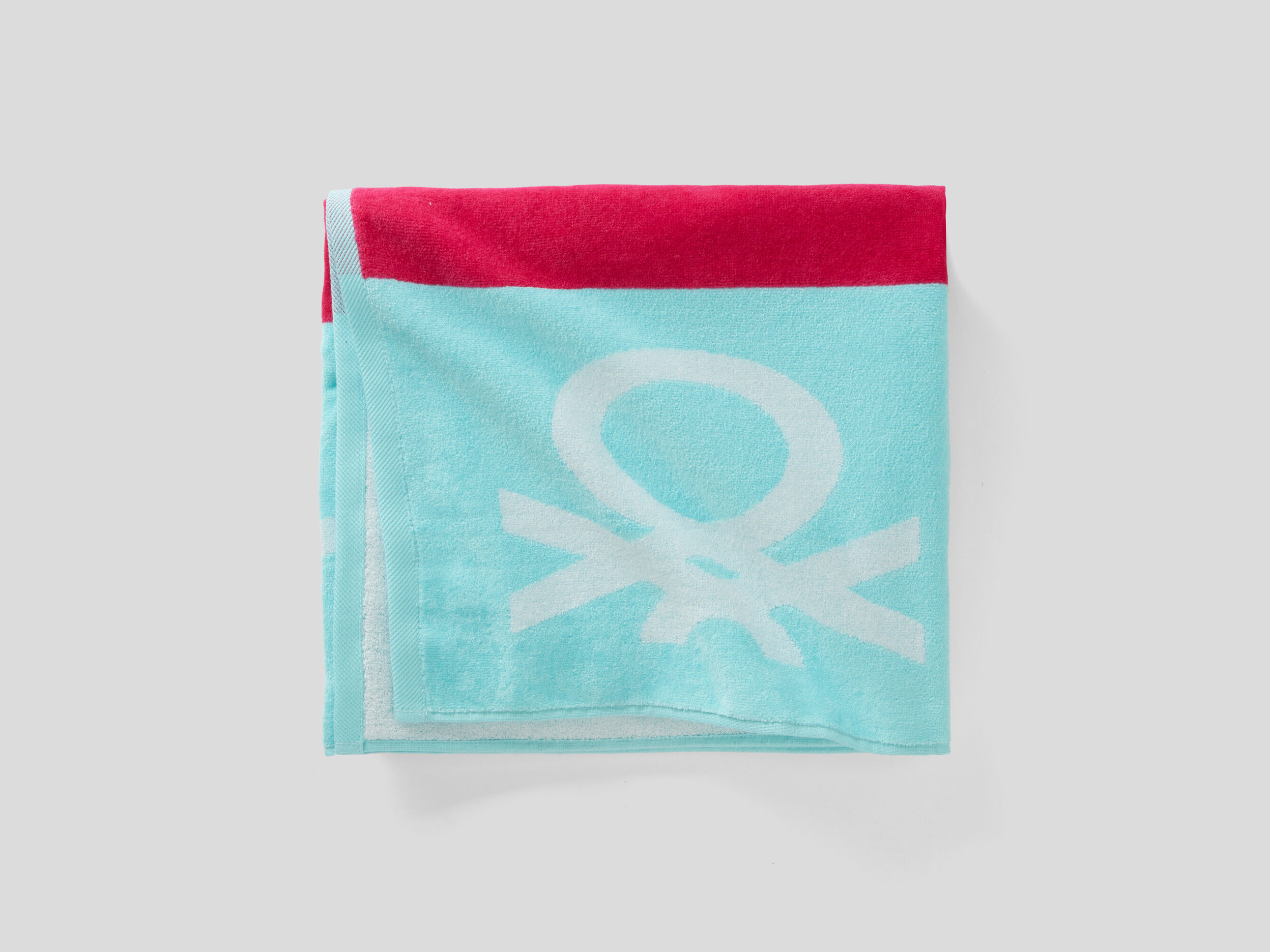 Beach towel with logo Light Blue Benetton