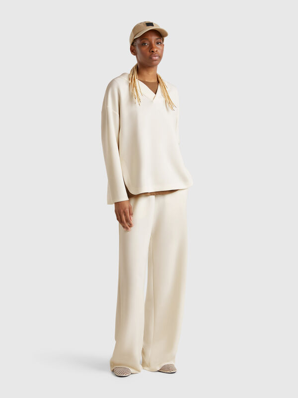 Pantalón ancho de lana Mujer