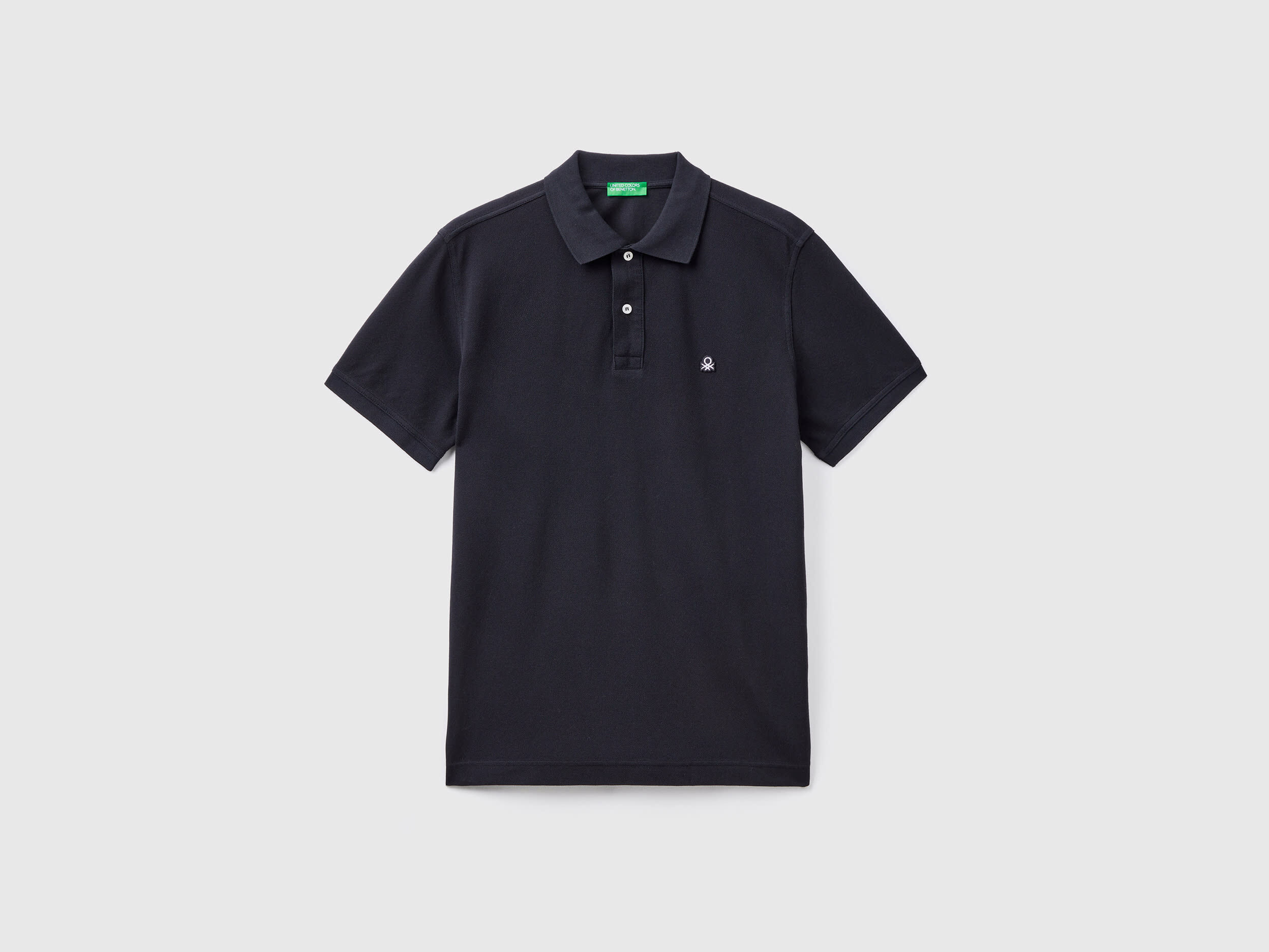 Black regular fit polo Black Benetton