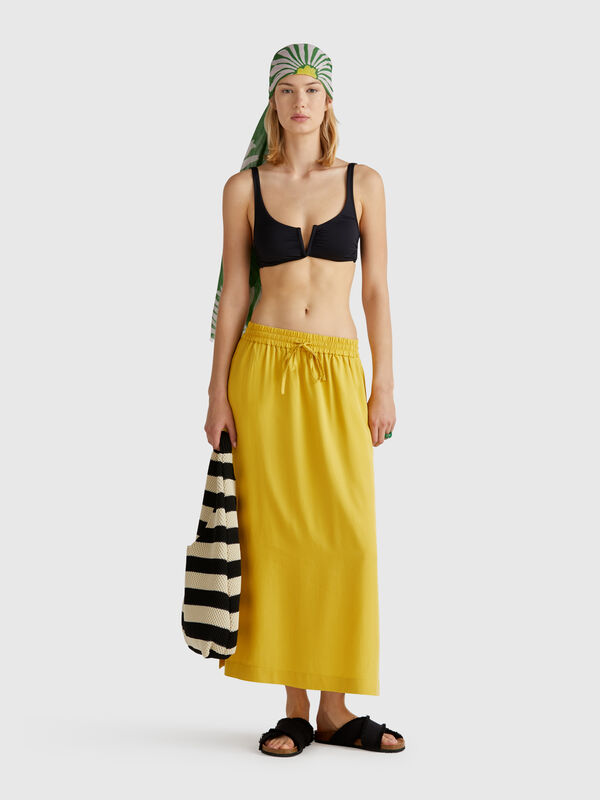 Falda midi fluida Mujer