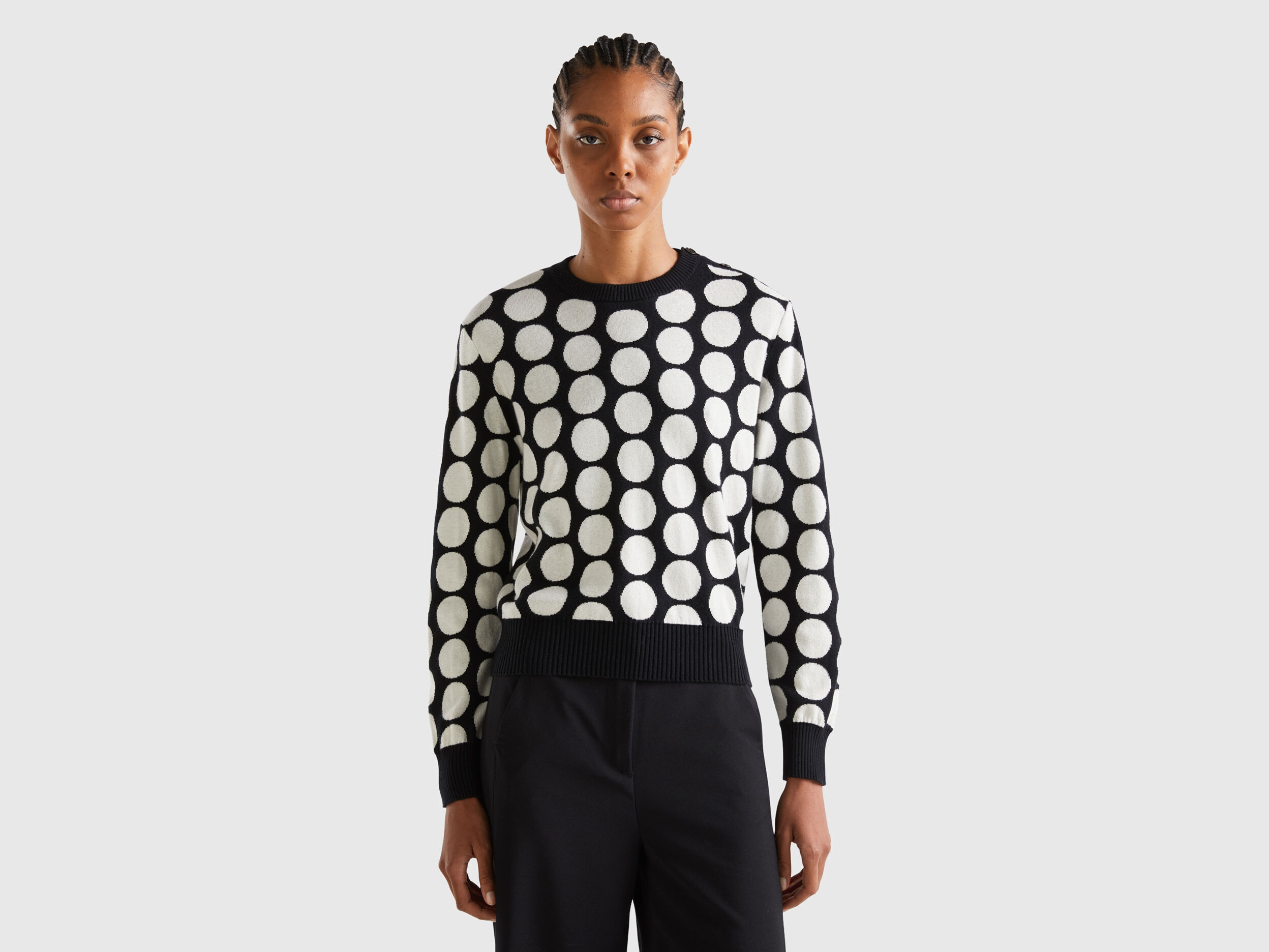 Black and white sale polka dot sweater