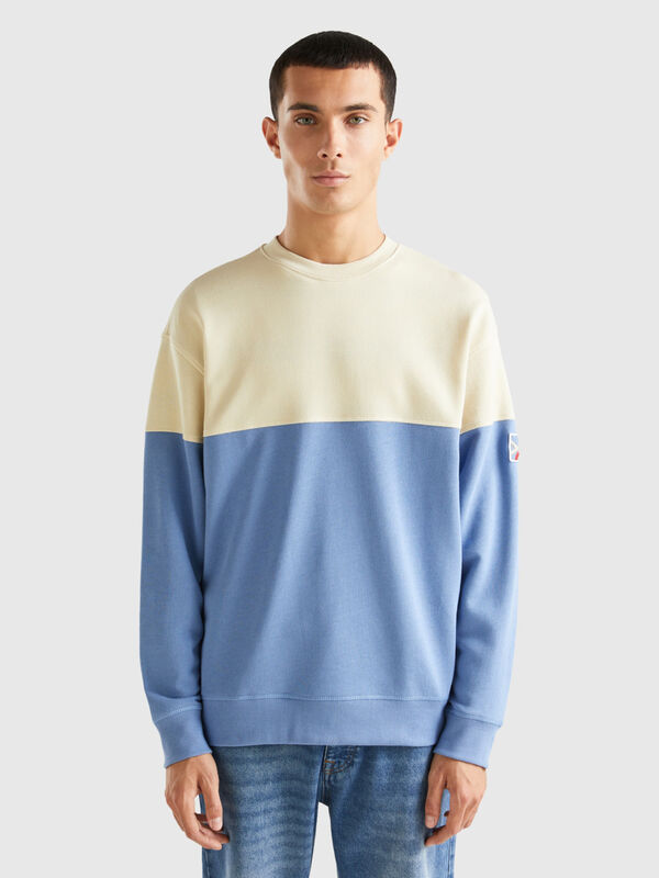 Color block crew neck sweatshirt