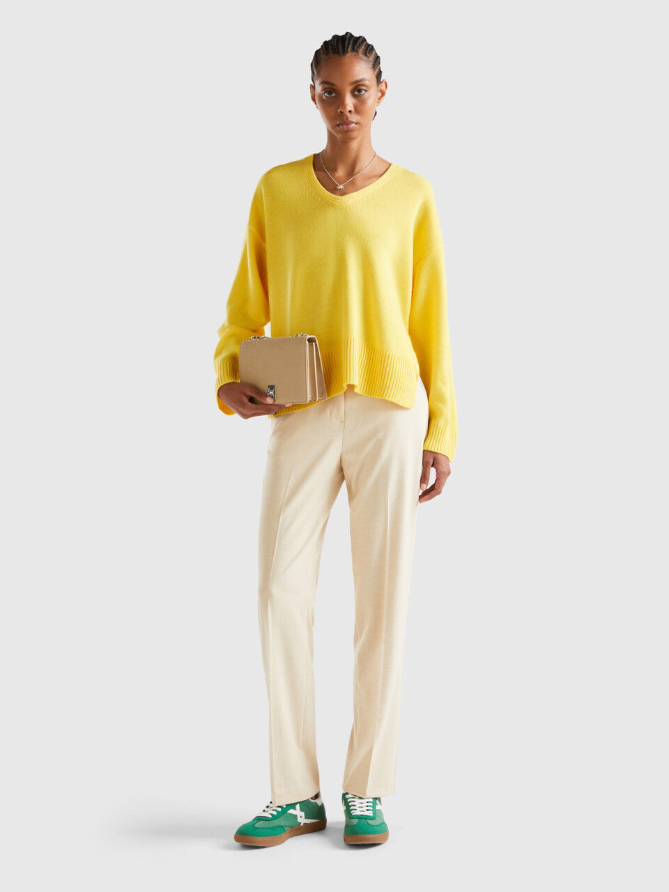 Yellow cashmere hotsell sweater womens