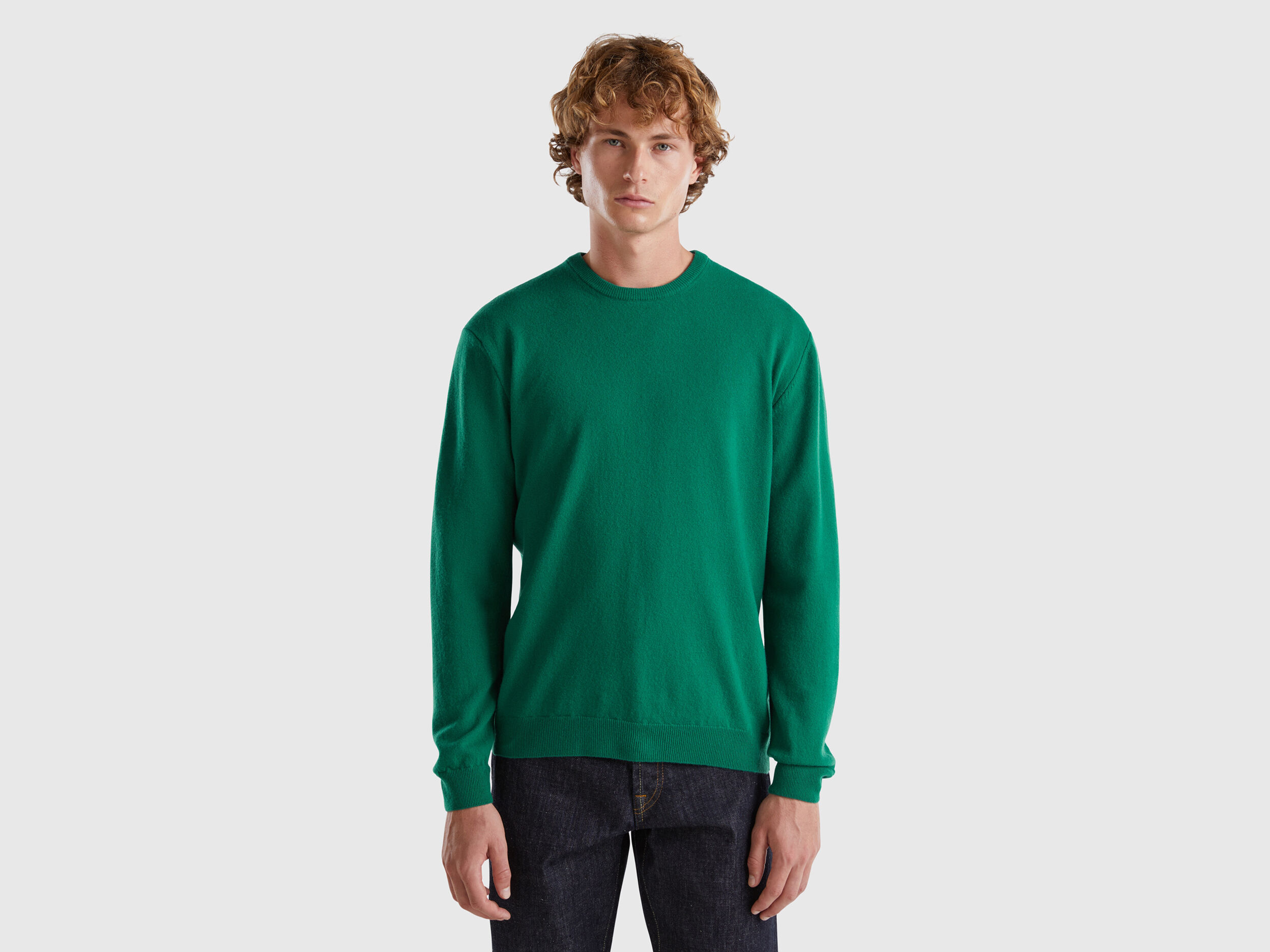 Crew Neck Merino Wool Sweaters Men 2024 Benetton